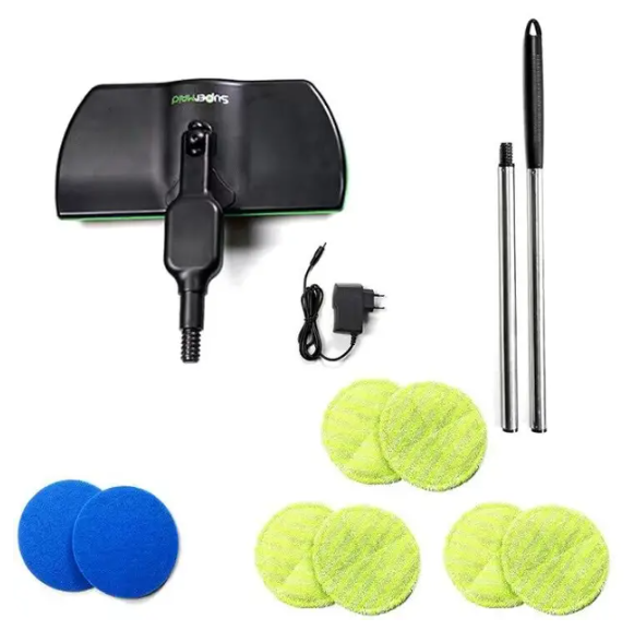 Rechargeable Spin Mop with Dual Motors and 180-Degree Swivel Head