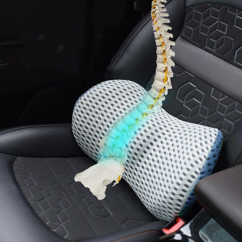 Lumbar Support Pillow with Removable Washable Cover and Natural Curve Design