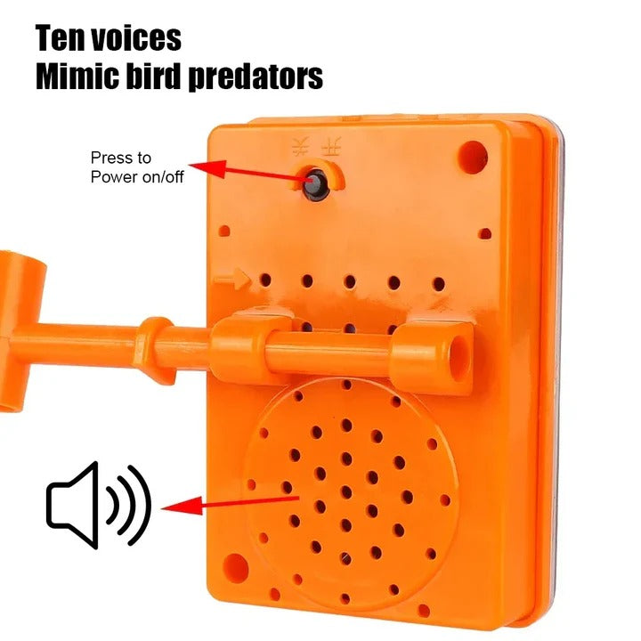 Solar Bird Repeller with Rotating Mirrors and Predator Sounds, Motion Activated LED