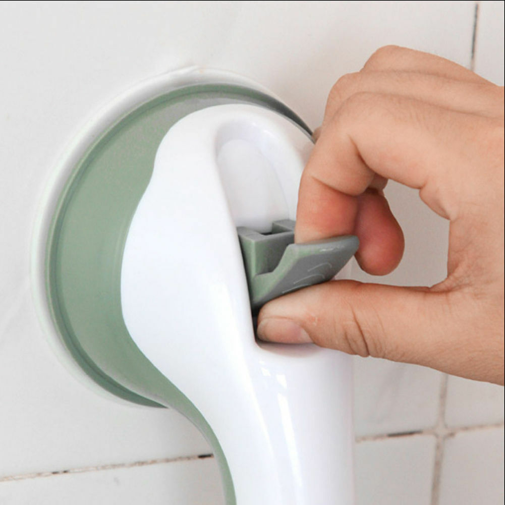 Suction Cup Grab Bar with Dual Pressure Locks and Textured Handle, 300lb Capacity