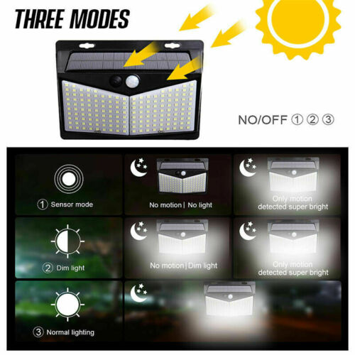 Solar Motion Sensor Light with 208 LED and 800 Lumens, Waterproof Outdoor