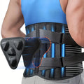 Lumbar Support Brace with 6-Strip System and 3D Massage Pad, Adjustable for Lower Back Pain