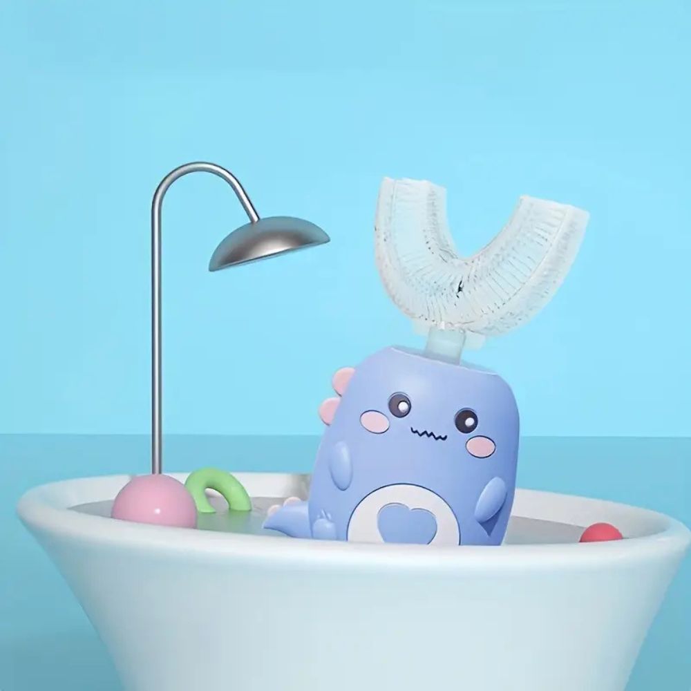 Kids Sonic Toothbrush with U-Shaped Head and Blue Light, 2-12 Years