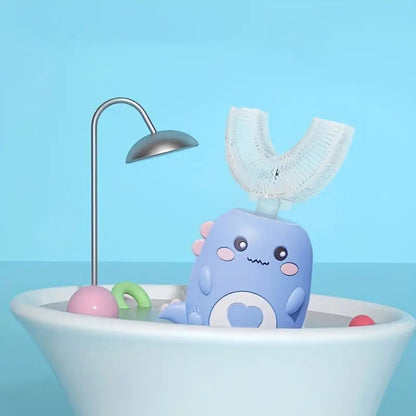 Kids Sonic Toothbrush with U-Shaped Head and Blue Light, 2-12 Years