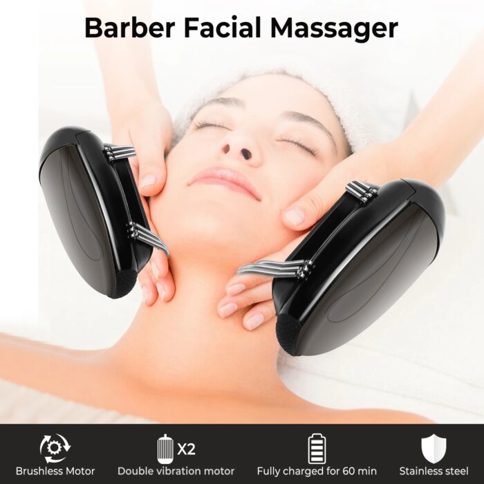 Cordless Handheld Massager with Heat Function and Adjustable Intensity, Neck Back Head Face