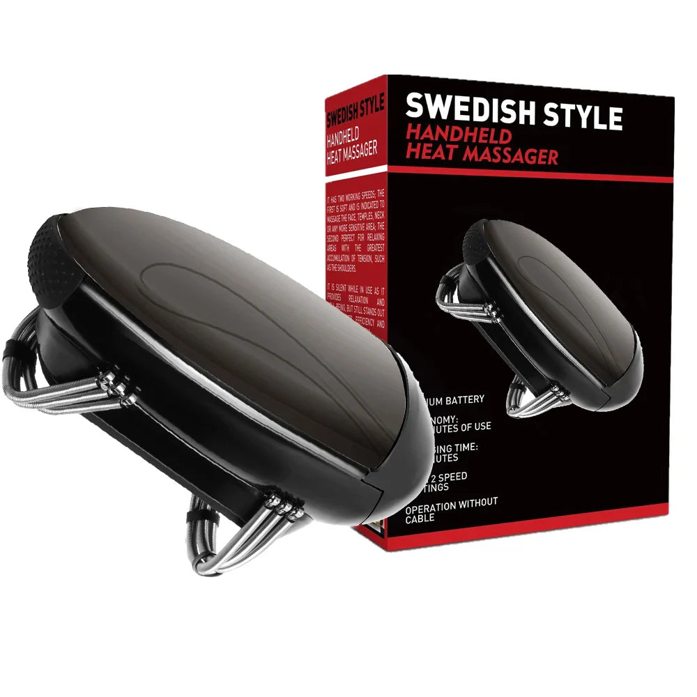 Cordless Handheld Massager with Heat Function and Adjustable Intensity, Neck Back Head Face