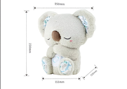 Breathing Koala Plush Toy with Heartbeat Sounds and Chest Light, Auto Timer