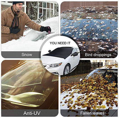 Windshield Cover with Six Magnets and Door Tuck Straps for Cars, Trucks, SUVs