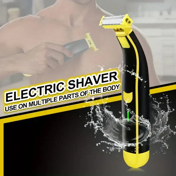 Rechargeable Grooming Trimmer with Four Interchangeable Heads and Floating Arc Blades