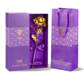 Preserved Real Rose with 24K Gold Coating and Gift Box, 11-12 Inches