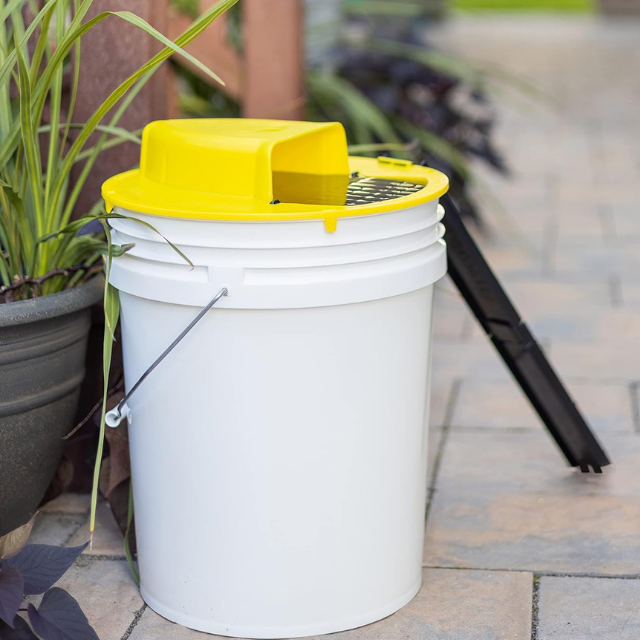 Bucket Cover Mouse Trap with Auto Reset Flip Slide and Dual Ladders