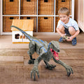 Walking Velociraptor Dinosaur Toy with Wireless Remote and Sound Effects