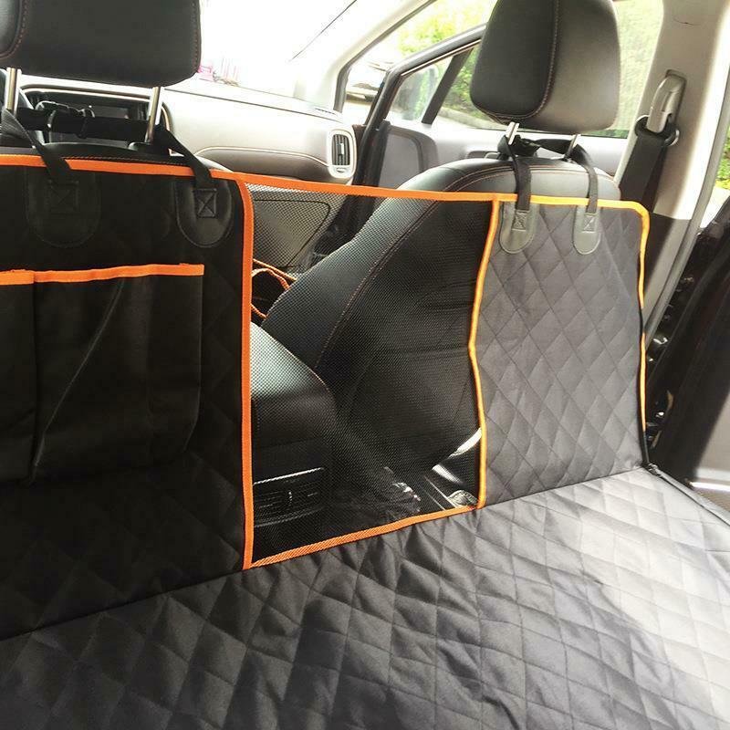 Waterproof Dog Car Seat Cover with Mesh Window and Zippered Side Panels, Machine Washable