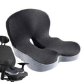 Memory Foam Seat Cushion with Integrated Backrest and Anti-Slip Bottom