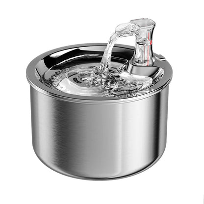 Motion Activated Pet Water Fountain with Four Layer Filter and Stainless Steel Basin