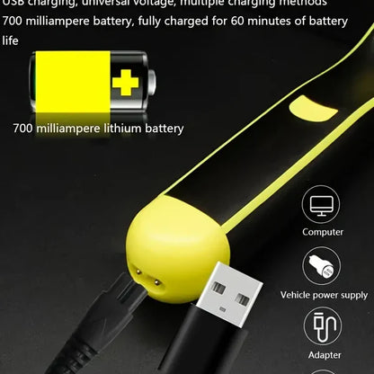 Rechargeable Grooming Trimmer with Four Interchangeable Heads and Floating Arc Blades