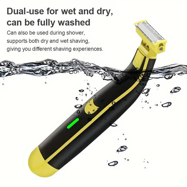 Rechargeable Grooming Trimmer with Four Interchangeable Heads and Floating Arc Blades