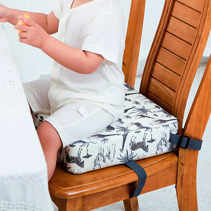 Adjustable Booster Seat with Safety Straps and Removable Washable Cover for Toddlers