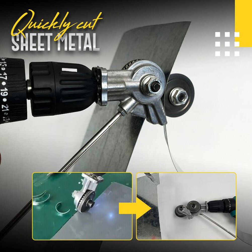 Metal Sheet Cutter Drill Attachment with Blade Guard and 3mm Capacity