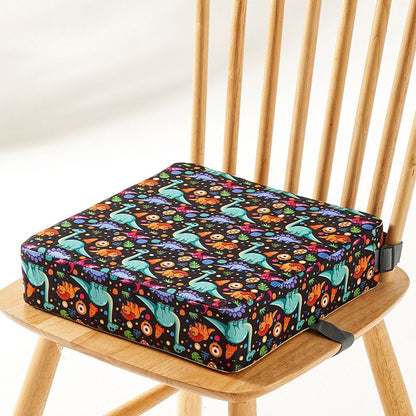 Adjustable Booster Seat with Safety Straps and Removable Washable Cover for Toddlers