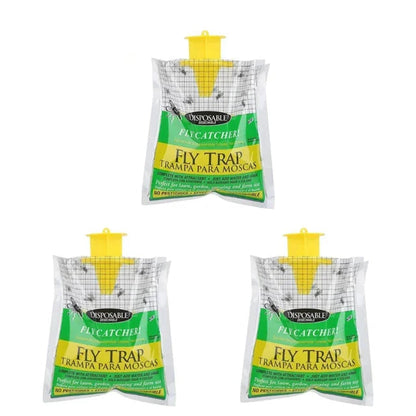 Disposable Fly Trap with Water-Activated Bait and Hanging Loop for Outdoor Use