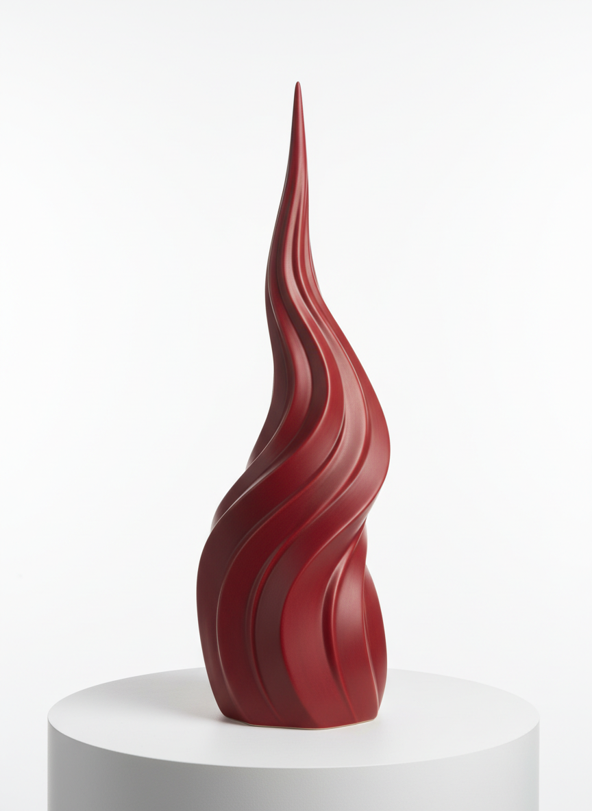 Curved Porcelain Flame Decorative Sculpture