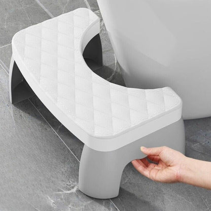 Ergonomic Toilet Squat Stool with Textured Grip Surface and Curved Design