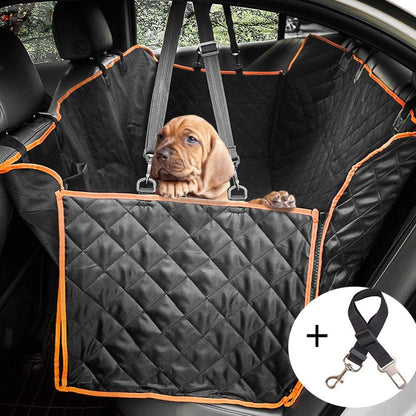 Waterproof Dog Car Seat Cover with Mesh Window and Zippered Side Panels, Machine Washable