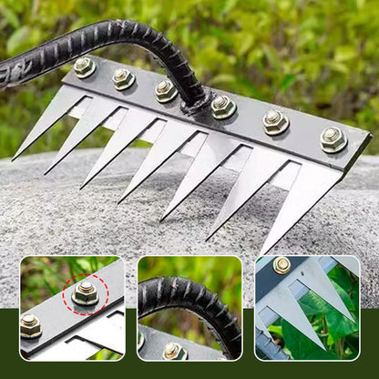 Garden Rake Head with Carbon Steel Tines and Detachable Design for Wooden Handles