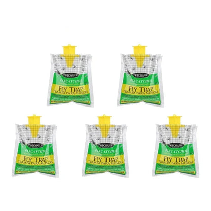 Disposable Fly Trap with Water-Activated Bait and Hanging Loop for Outdoor Use
