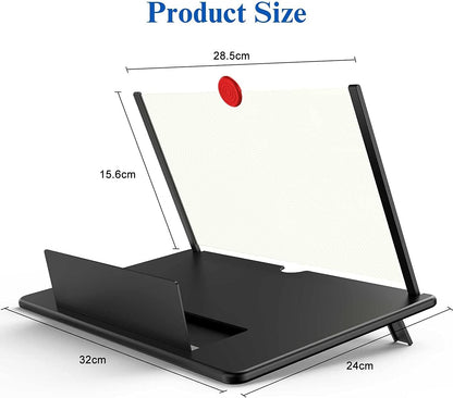 Phone Screen Magnifier with Curved Acrylic Lens and Adjustable Viewing Angle, 16 Inch