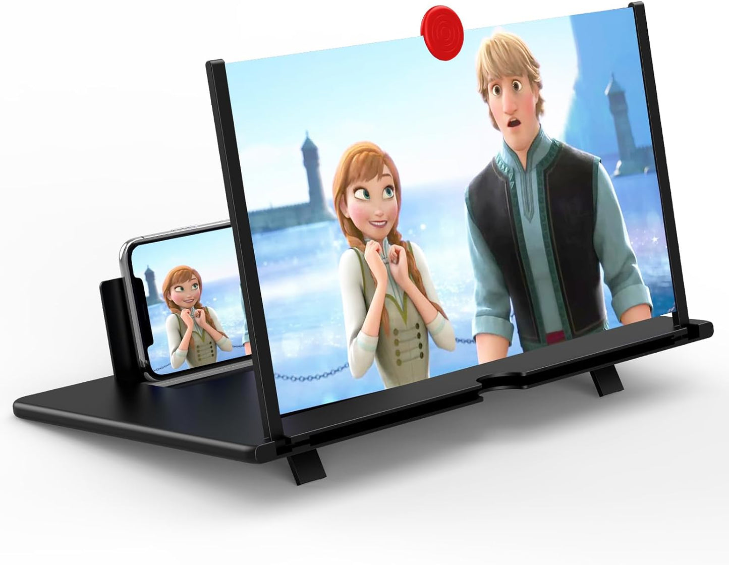 Phone Screen Magnifier with Curved Acrylic Lens and Adjustable Viewing Angle, 16 Inch