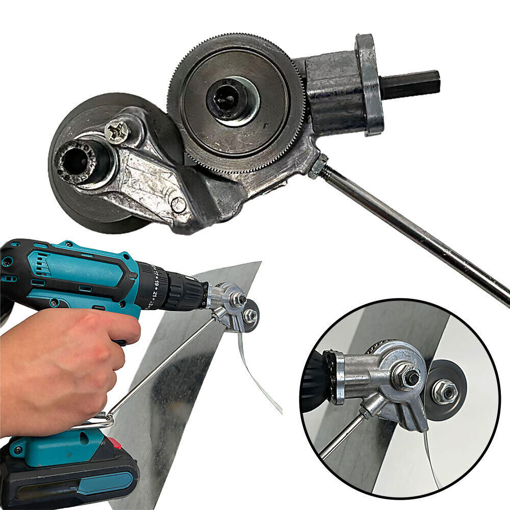 Metal Sheet Cutter Drill Attachment with Blade Guard and 3mm Capacity