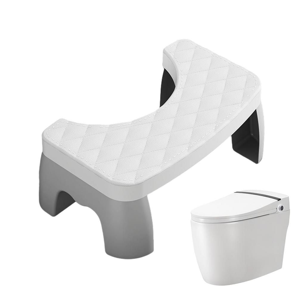 Ergonomic Toilet Squat Stool with Textured Grip Surface and Curved Design