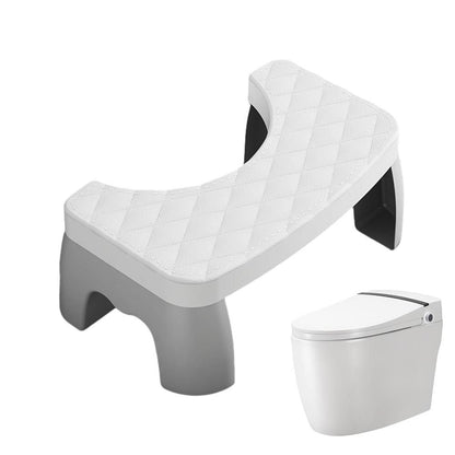 Ergonomic Toilet Squat Stool with Textured Grip Surface and Curved Design