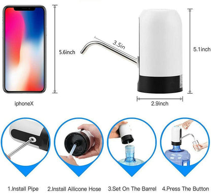 Rechargeable Water Pump with Stainless Steel Tube and One Button Operation