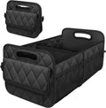 Foldable Car Trunk Organizer with Adjustable Dividers and Water Resistant Fabric