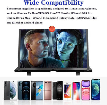 Phone Screen Magnifier with Curved Acrylic Lens and Adjustable Viewing Angle, 16 Inch