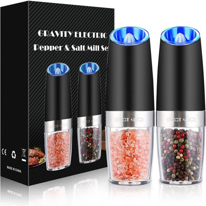 One-Hand Electric Spice Grinder with Gravity Sensor and LED Light