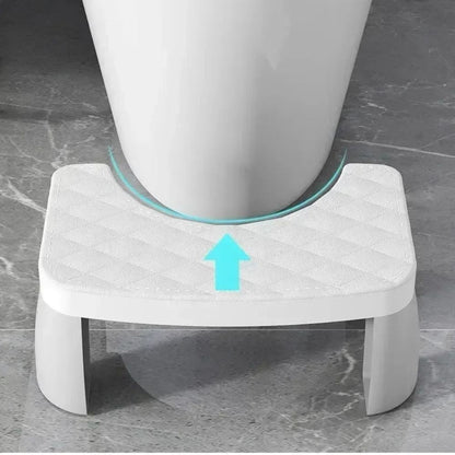 Ergonomic Toilet Squat Stool with Textured Grip Surface and Curved Design