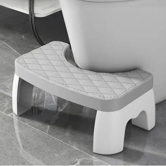 Ergonomic Toilet Squat Stool with Textured Grip Surface and Curved Design