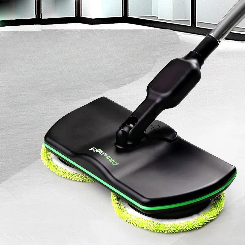 Rechargeable Spin Mop with Dual Motors and 180-Degree Swivel Head