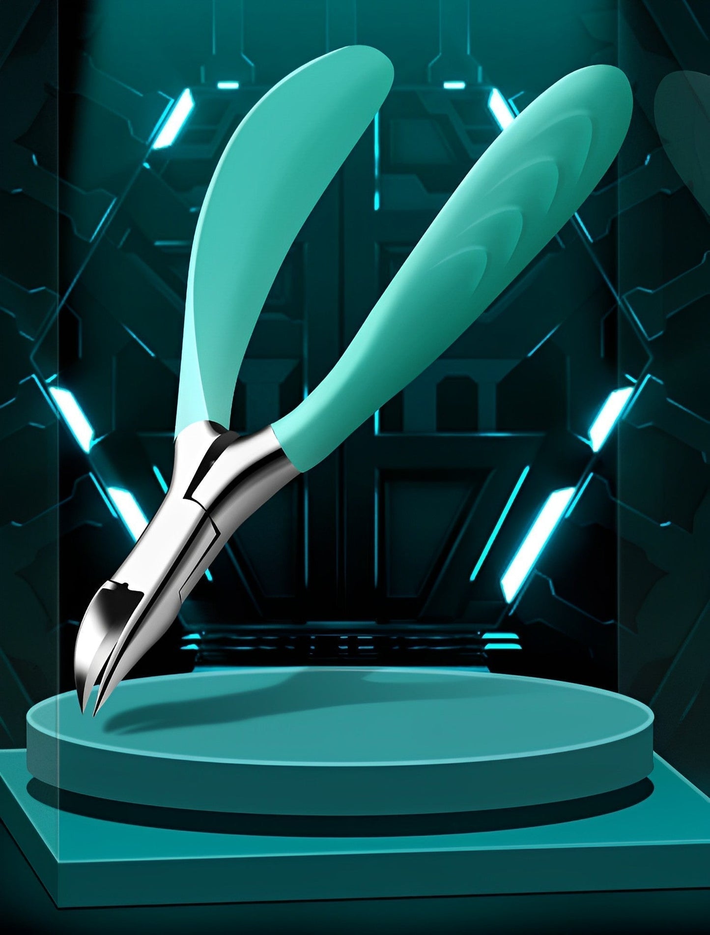 Curved Toenail Clipper with Powder Metallurgy Blades and Integrated Guard for Thick Nails