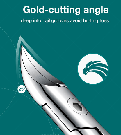 Curved Toenail Clipper with Powder Metallurgy Blades and Integrated Guard for Thick Nails