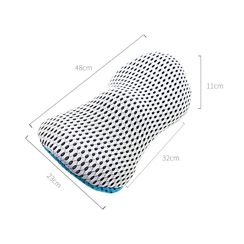 Lumbar Support Pillow with Removable Washable Cover and Natural Curve Design