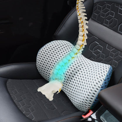 Lumbar Support Pillow with Removable Washable Cover and Natural Curve Design