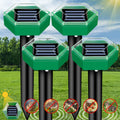 Solar Mole Repeller with Ultrasonic Vibration and Ground Spike, 465 Sq Ft Coverage