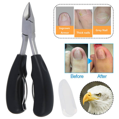 Heavy Duty Nail Clippers with Carbon Steel Blade and Integrated File, Dual Set