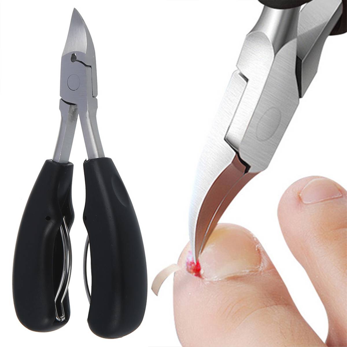 Heavy Duty Nail Clippers with Carbon Steel Blade and Integrated File, Dual Set