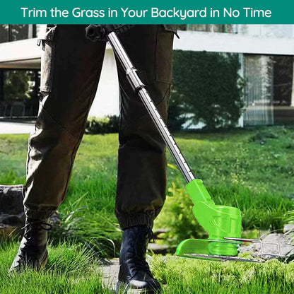 Cordless Grass Trimmer with 24V Motor and Three Interchangeable Blades